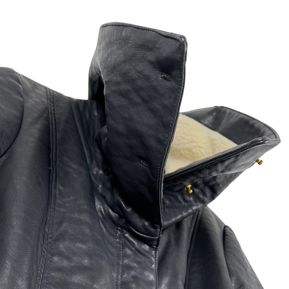 Sam Edelman Women's Caitlyn Aviator Sherpa Jacket Black Size S. - Picture 5 of 9